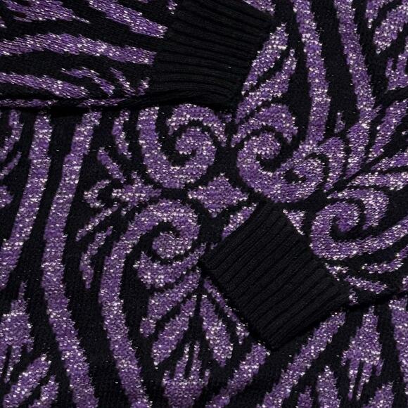 Black and purple glittery 3/4 slleve sweater (m) - Picture 2 of 4